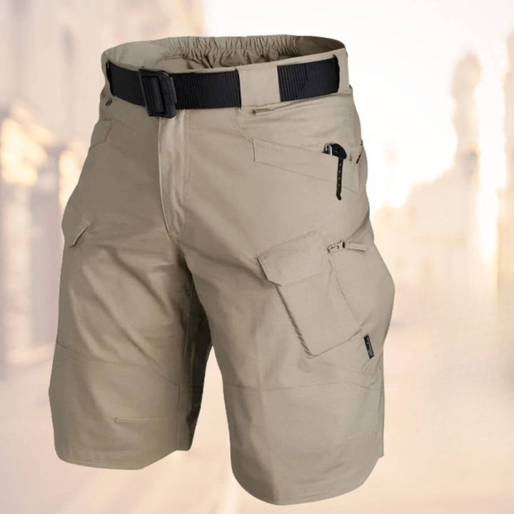 Klaus | Herren Cargo Shorts mit Gürtel, Reißverschluss und Taschen