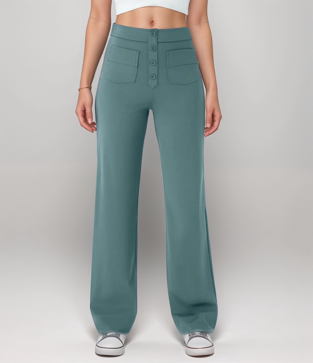 Damen Hose mit hoher Taille und figurformender Passform