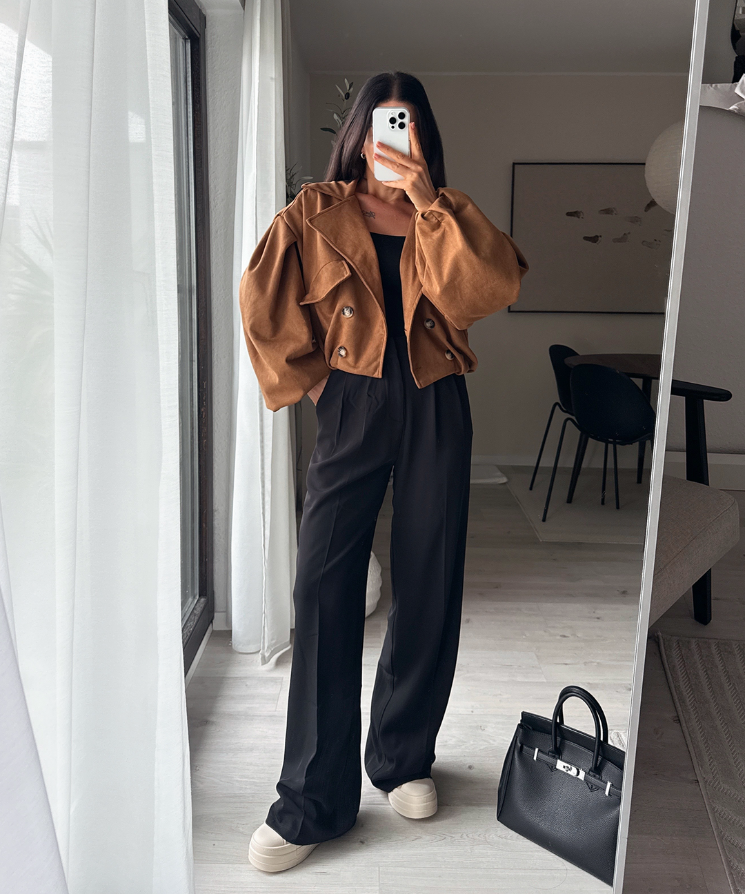 Wildleder Crop Trenchcoat Henna Camel Ladypolitan ♡