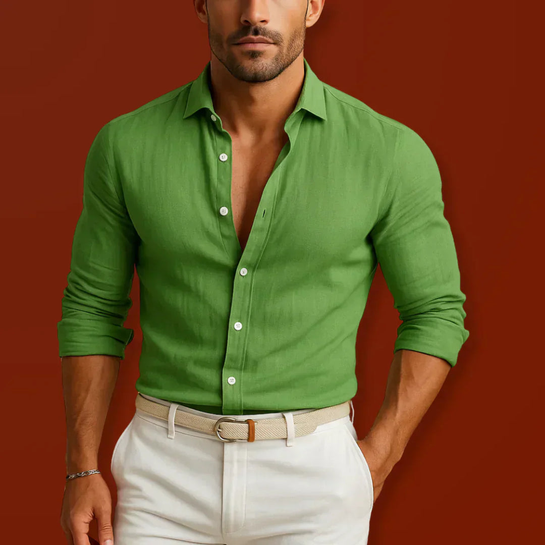 Karl – Classic Linen Shirt for Men - Image 3