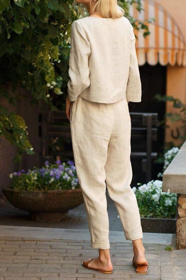 Andrea – 2-piece set Linen Ensemble for Women - Image 2