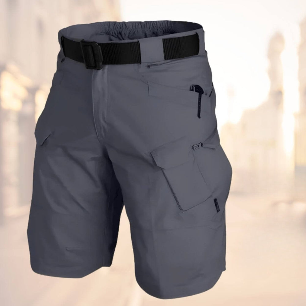 Klaus | Herren Cargo Shorts mit Gürtel, Reißverschluss und Taschen