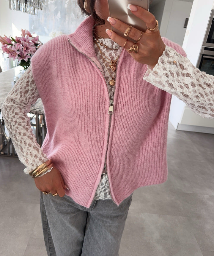 Kurzarm Strickjacke Belinda Rosa