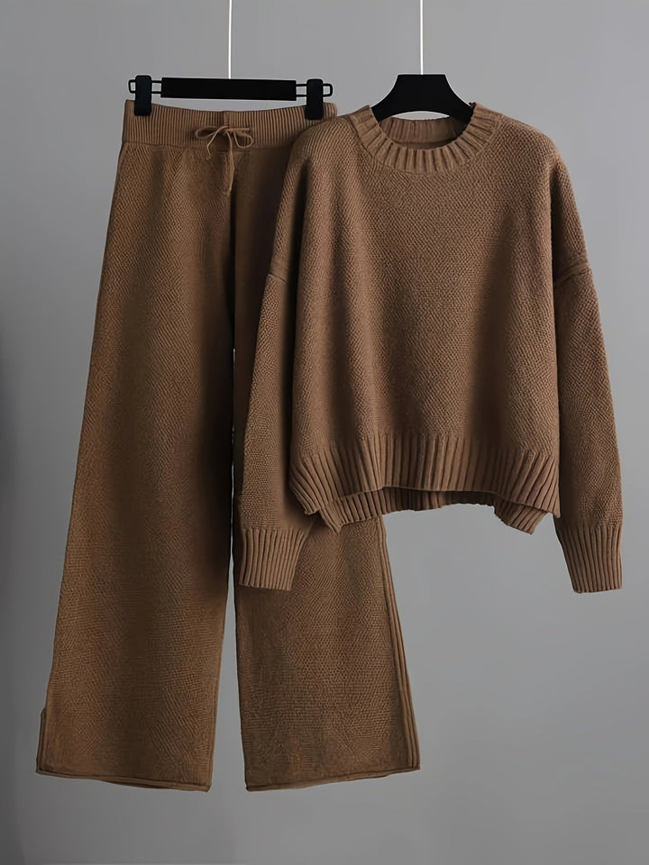 Carolin | Damen Winter-Kuscheliges Lounge-Zweiteiler-Set