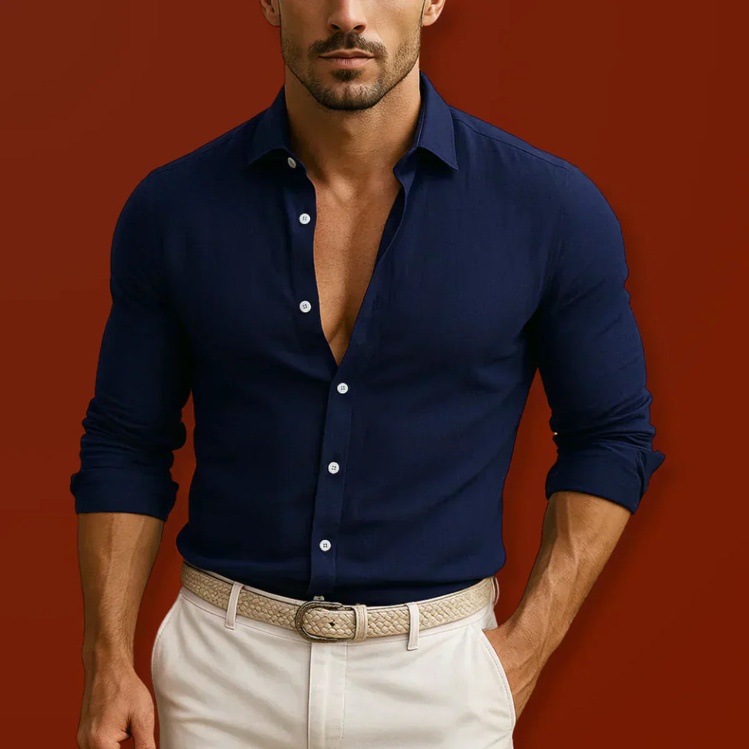 Karl – Classic Linen Shirt for Men - Image 5