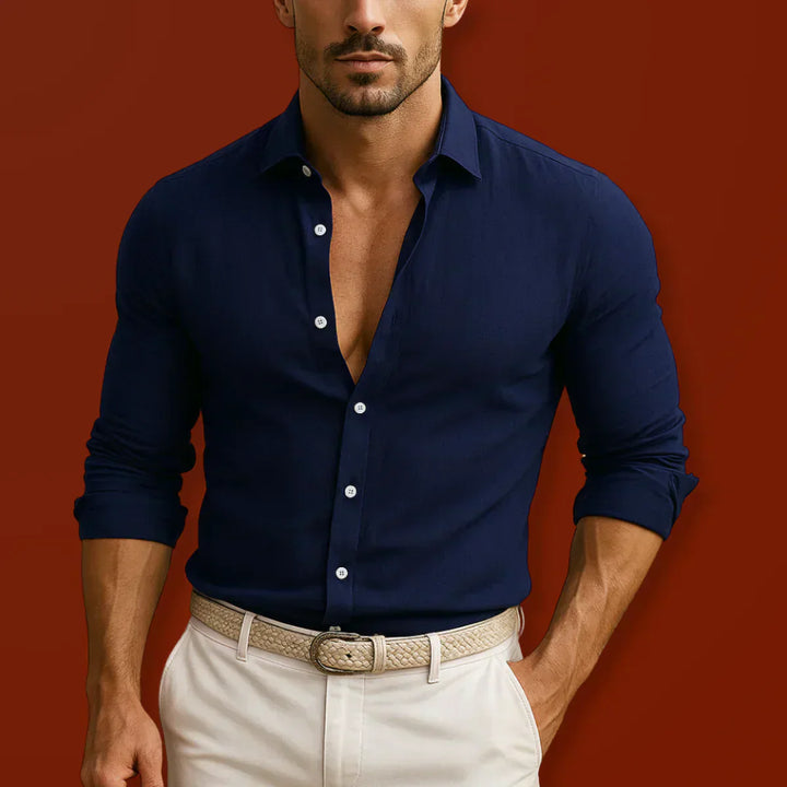 Karl – Classic Linen Shirt for Men - Image 5