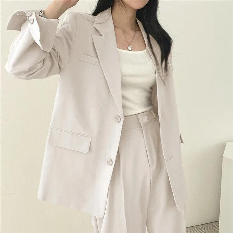 Maria | Damen Zweiteiliges Maßgeschneidertes Anzug-Set mit Langem Blazer