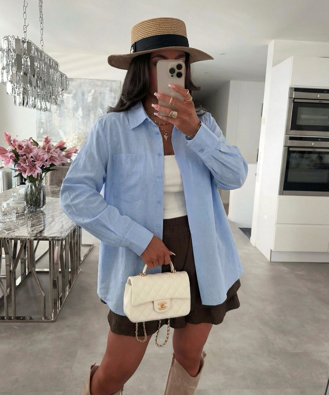 Oversize Oxford Bluse Hellblau Ladypolitan ♡