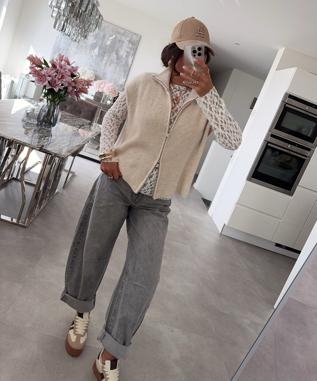 Kurzarm Strickjacke Belinda Beige Ladypolitan ♡