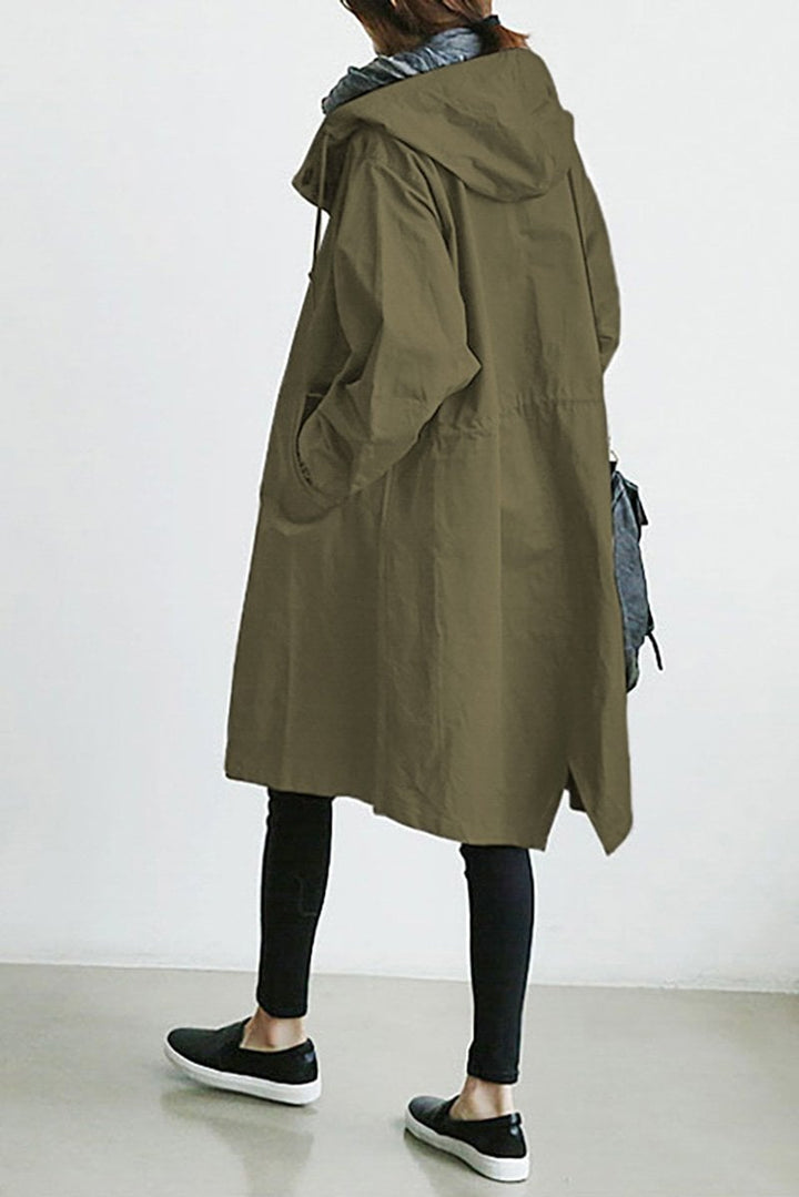 Trenchcoat Damen Lang mit Kapuze