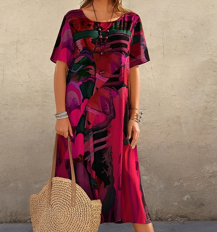 Alexa - Trendiges Damenkleid mit Druck und lockerem Schnitt