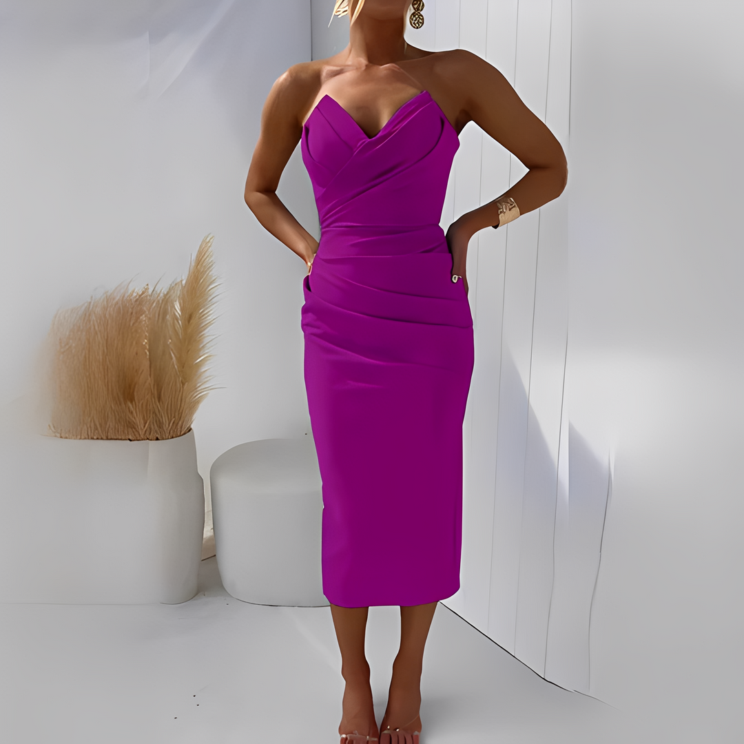 Wanda - Elegantes schulterfreies Kleid für Frauen