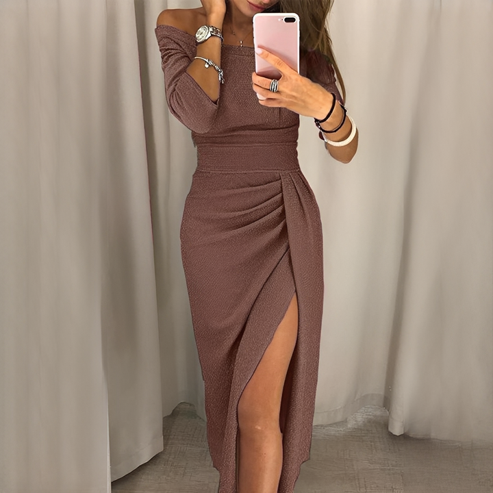 Cristy - Stilvolles Damenkleid ohne Schultern