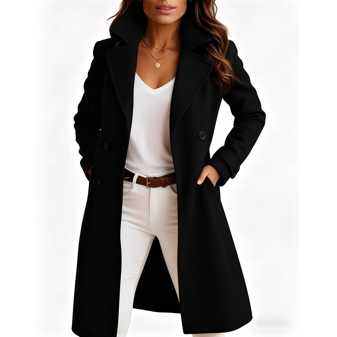 Camille - Eleganter Mantel mit Einreiher-Design und Taschen für Damen