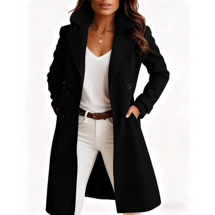 Camille - Eleganter Mantel mit Einreiher-Design und Taschen für Damen