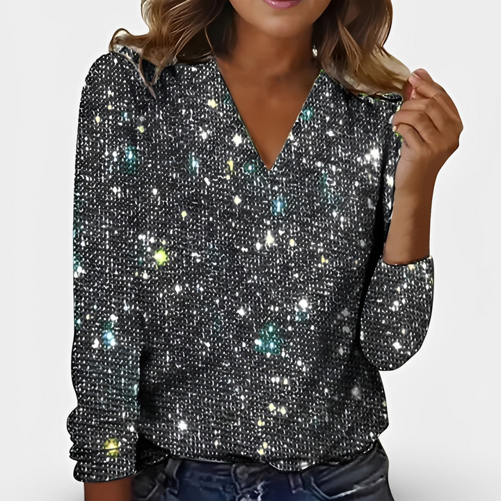 Casandra - Funkelndes modernes Damen-Top