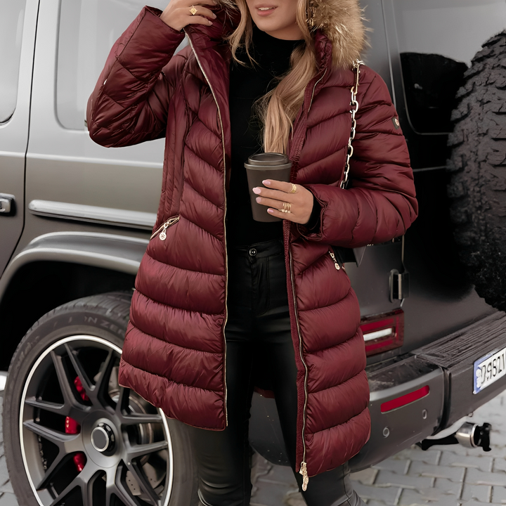 Caroline - Damenjacke mit elegantem Pelzkragen