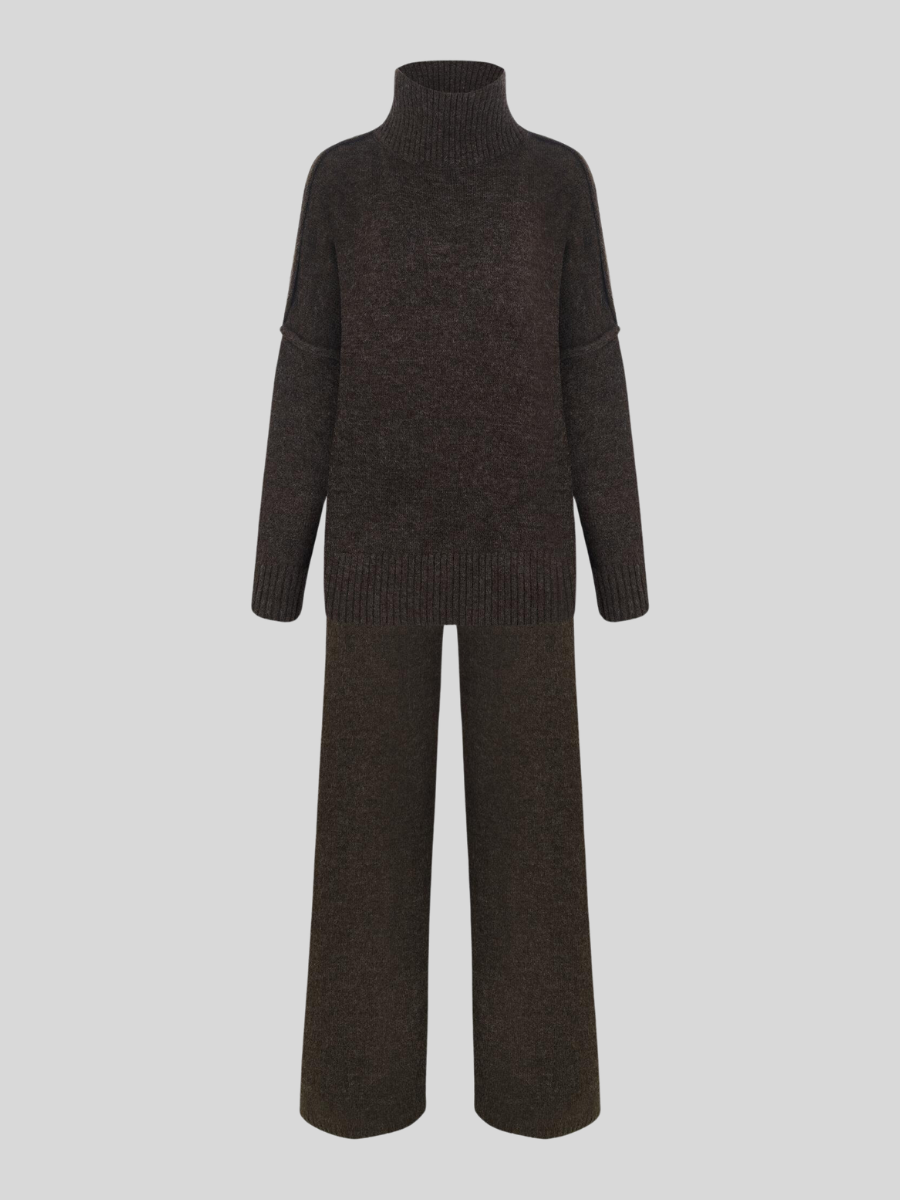 Eva | Damen Gemütliches Oversize Strickpullover Lounge-Set