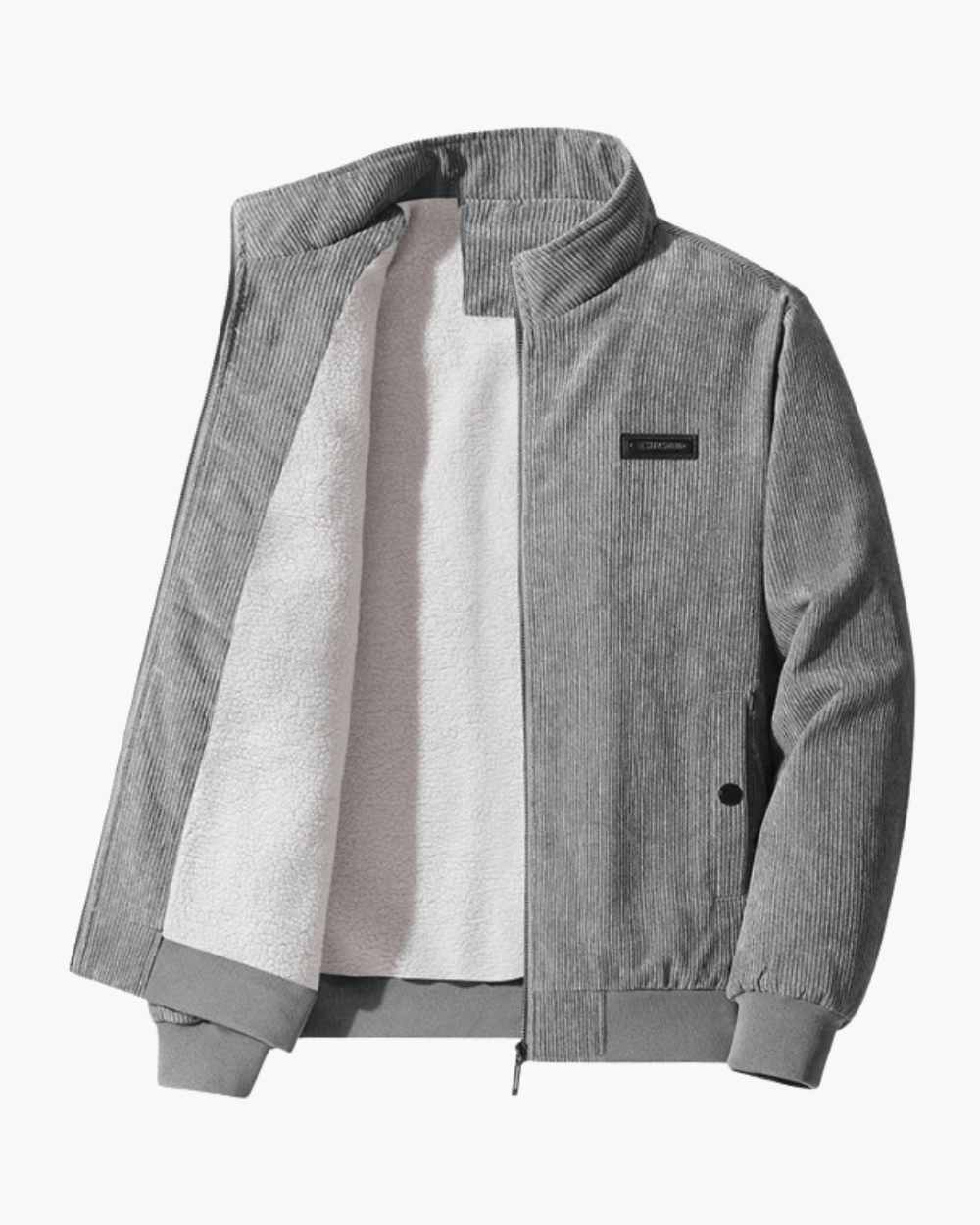 Gefütterte Cordjacke mit Stehkragen