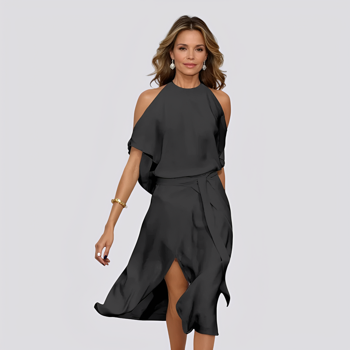 Deborah - Stilvolles langes Kleid mit Schulterausschnitten für Damen