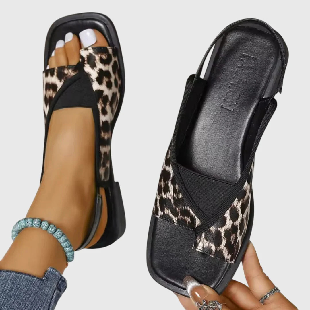 Selina | Damen Kontrast Riemen Flache Sandalen