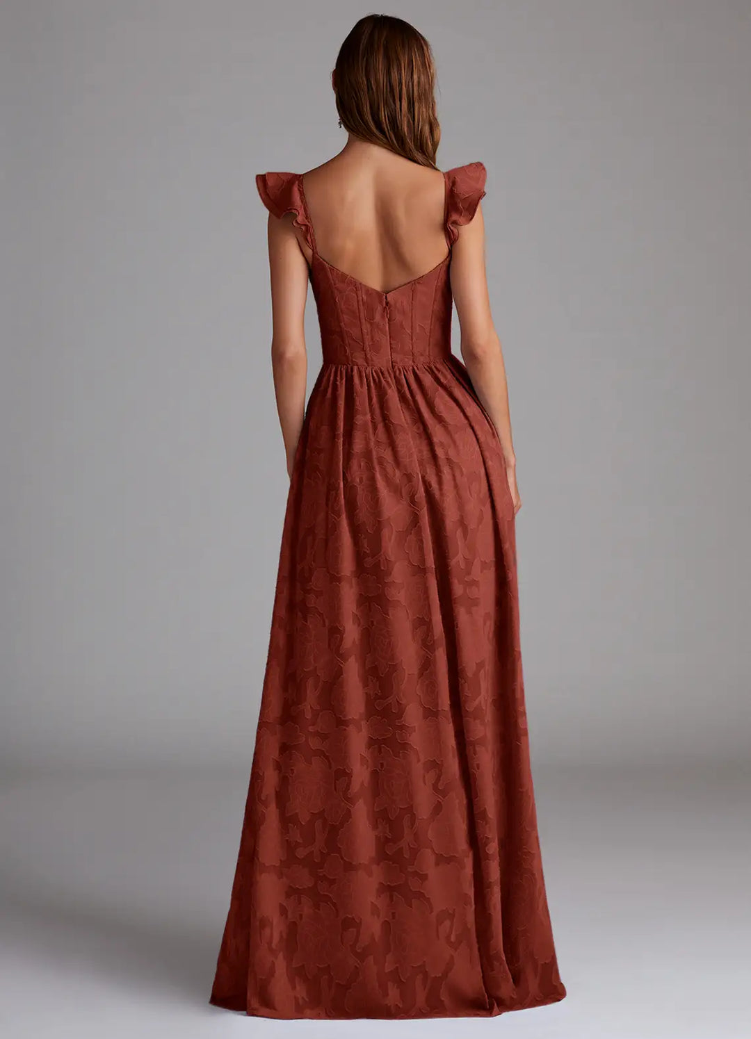 Brautjungfernkleid Devoré Floral