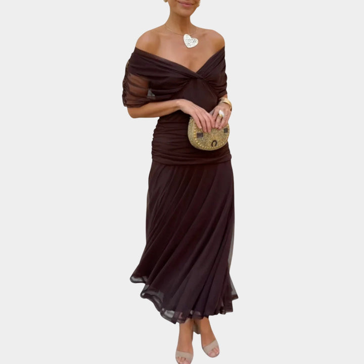 Lilian | Damen Off-Shoulder Elegantes Abendkleid