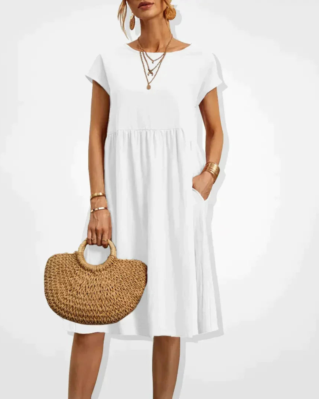 Damen Sommer Italienisches Midi Kleid