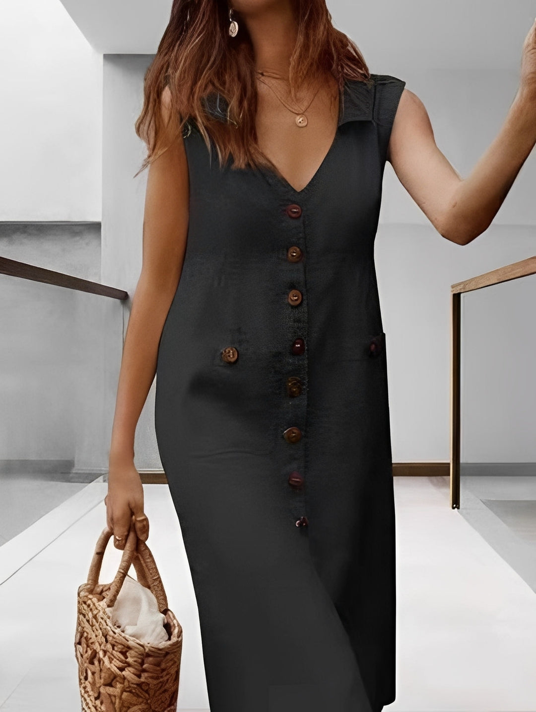 Olivia - Stilvolles, locker sitzendes Kleid mit Taschen für Damen