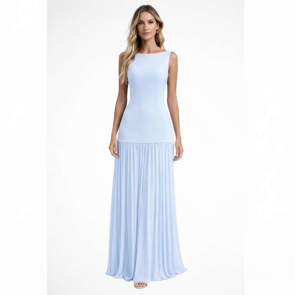 Eline | Elegantes Plissee Maxi Kleid für Damen – Formell