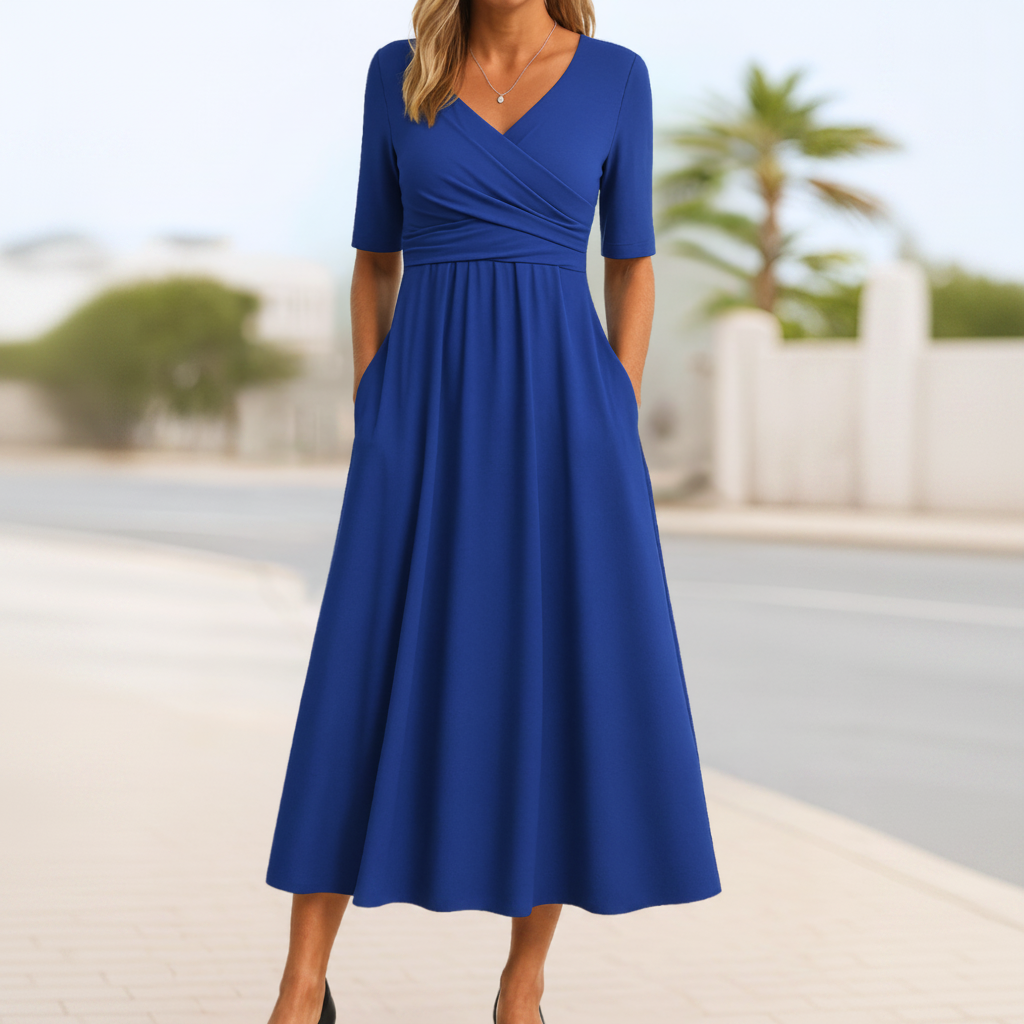 Monica Crossover-Kleid | Stilvolles Midi-Kleid für Damen