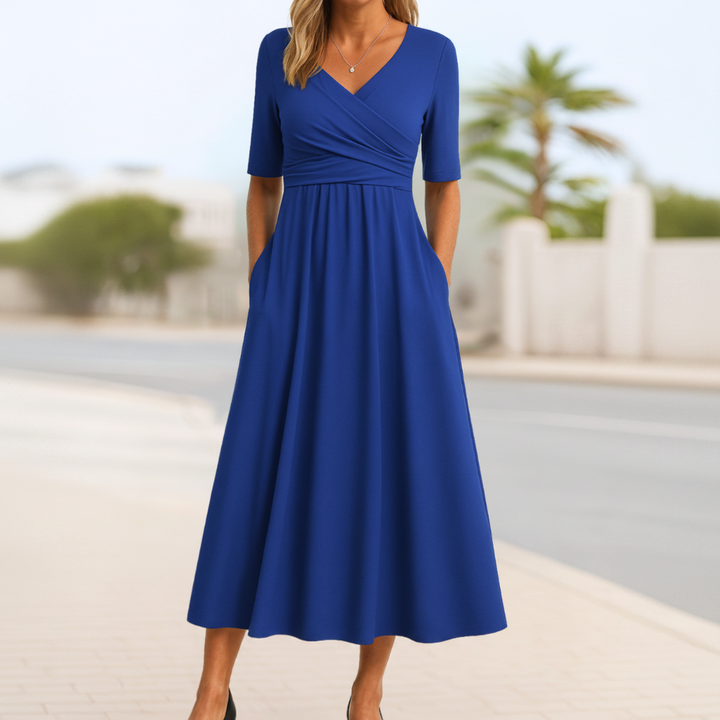 Monica Crossover-Kleid | Stilvolles Midi-Kleid für Damen