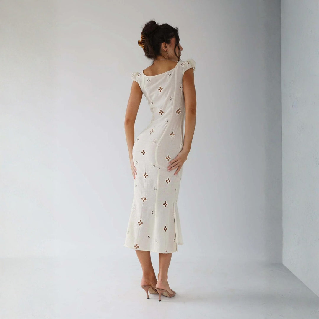 Anton | Damen Figurbetontes Meerjungfrau Hochzeitsgast Midi Kleid