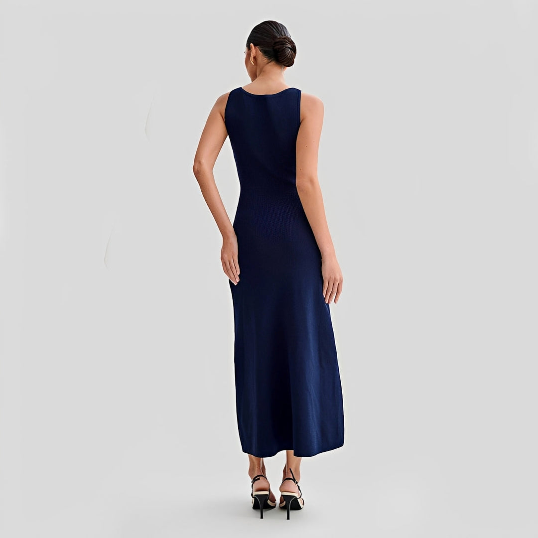 Jessica - Elegantes langes Midikleid mit Knöpfen für Damen