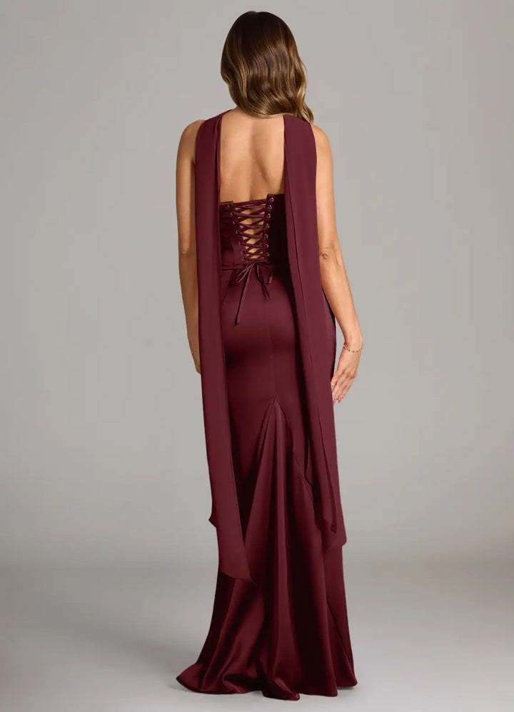 Brautjungfernkleid Meerjungfrau Satin