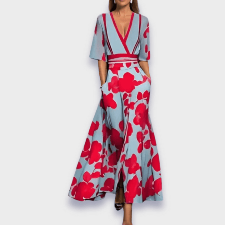 Elegantes Damen-Maxikleid mit Blumenmuster
