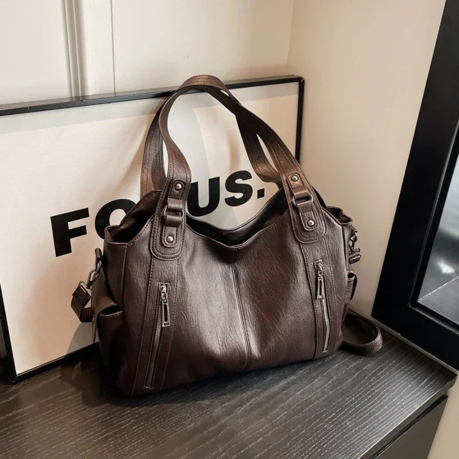 Damen Stilvolles Schultertasche mit Reißverschluss