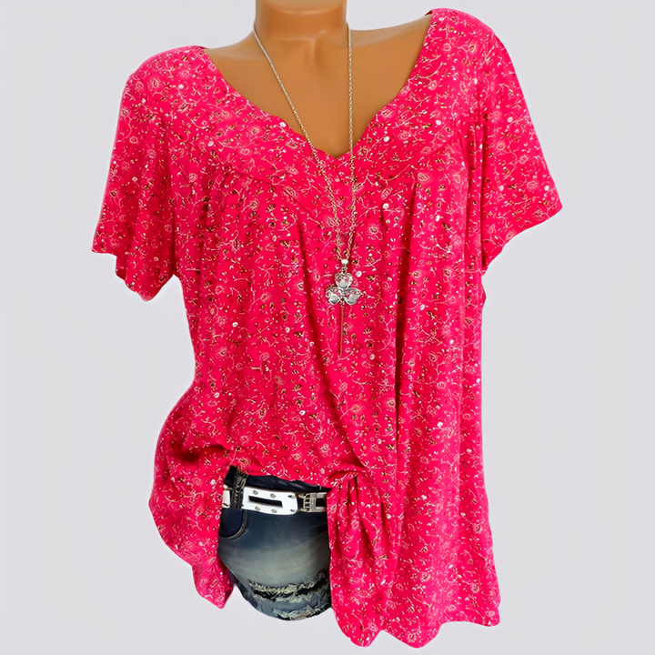 Claudia - Stilvolle, locker sitzende Bluse mit Blumenmuster für Damen