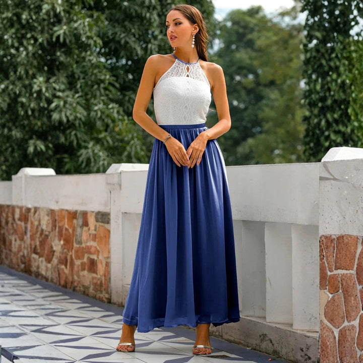 Franziska | Damen Hochzeitsgast Neckholder Maxikleid