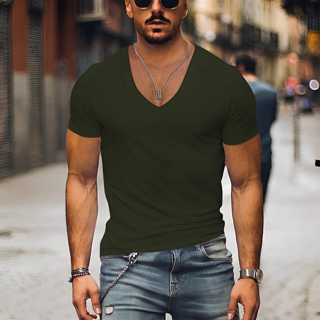 Kenneth - Herren V-Neck T-Shirt im lockeren Stil