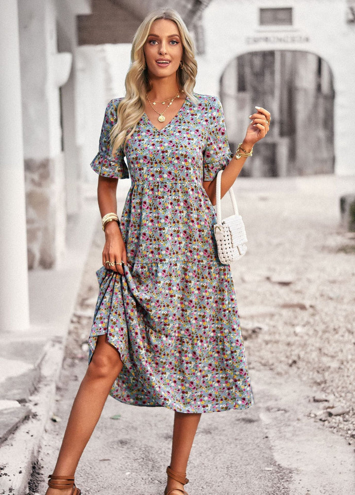Karly - Bequemes Midikleid mit Blumenmuster für Damen
