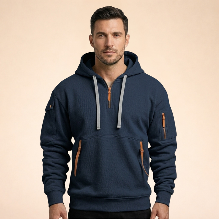 Markus | Moderner Hoodie mit halbem Reißverschluss