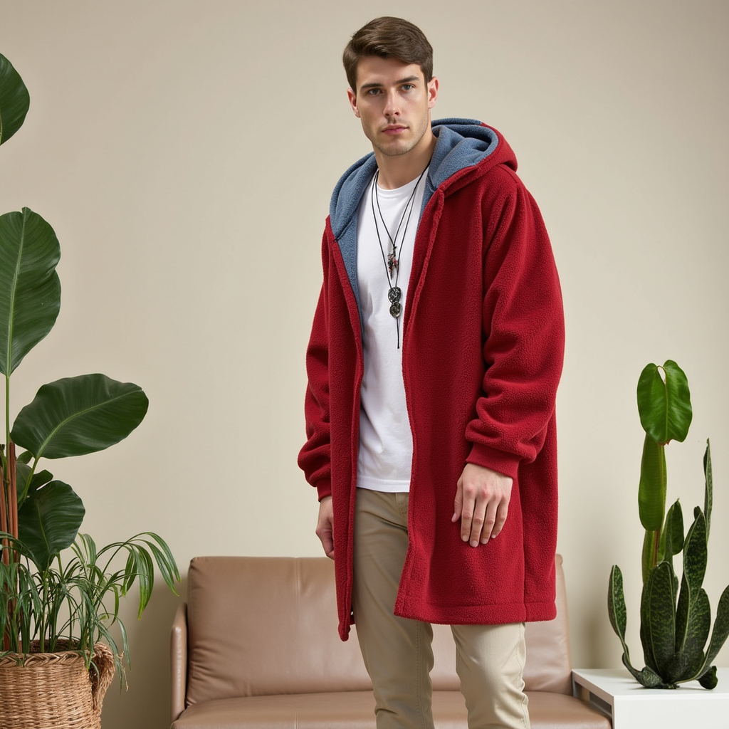 Giacca Uomo con Cappuccio Imbottita Calda e Confortevole - Vesarelli