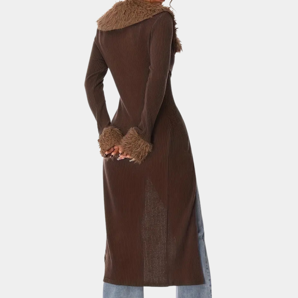 Cardigan Lungo Donna in Maglia Morbida Vestibilità Comoda