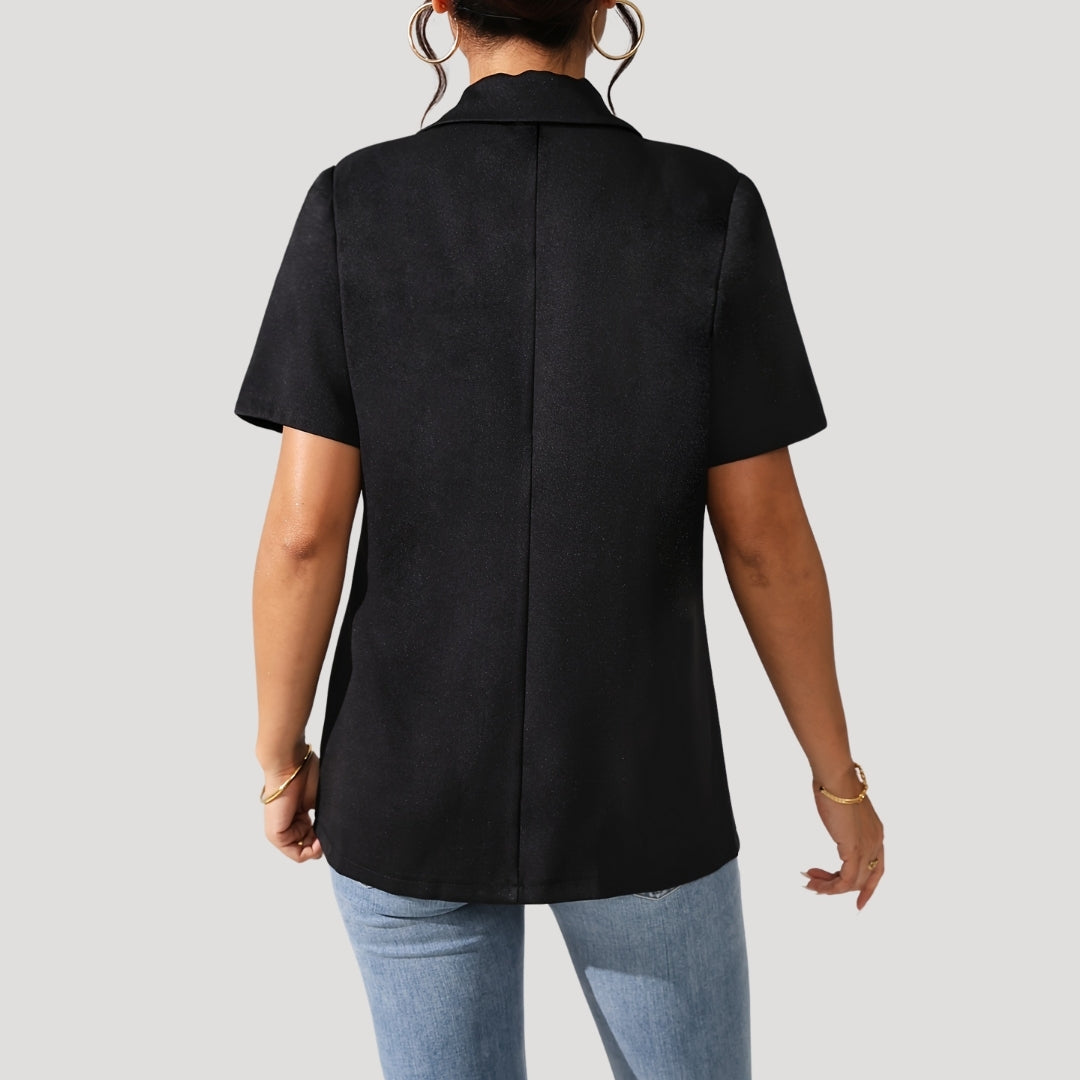 Damen-Blazer in Schwarz mit kurzen Ärmeln