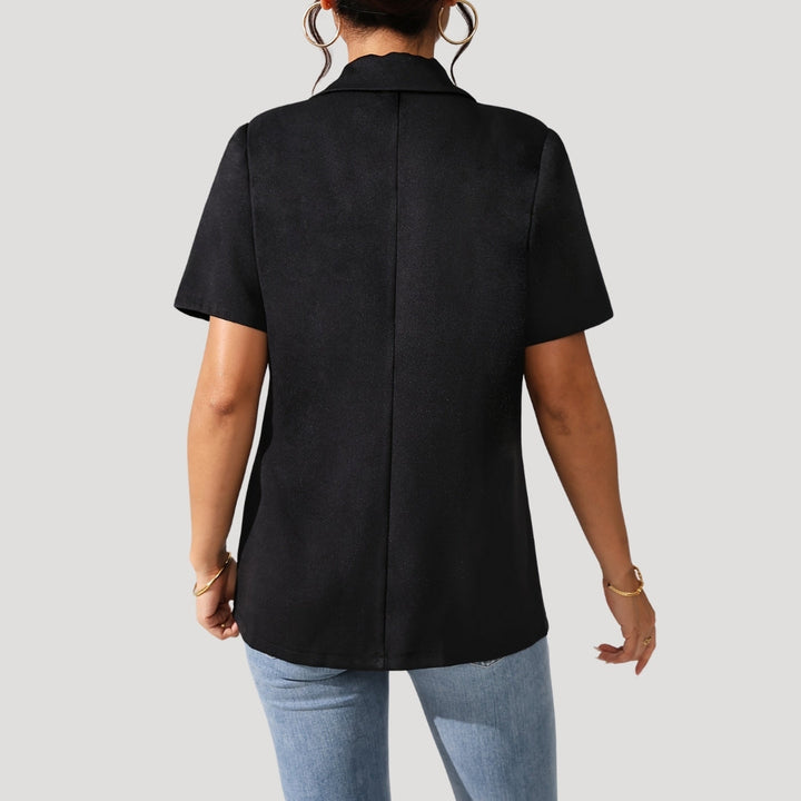 Damen-Blazer in Schwarz mit kurzen Ärmeln