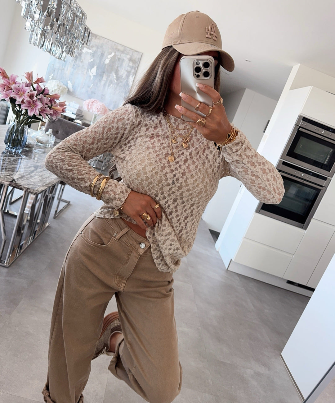 Spitzen Oberteil Rita Beige Ladypolitan ♡