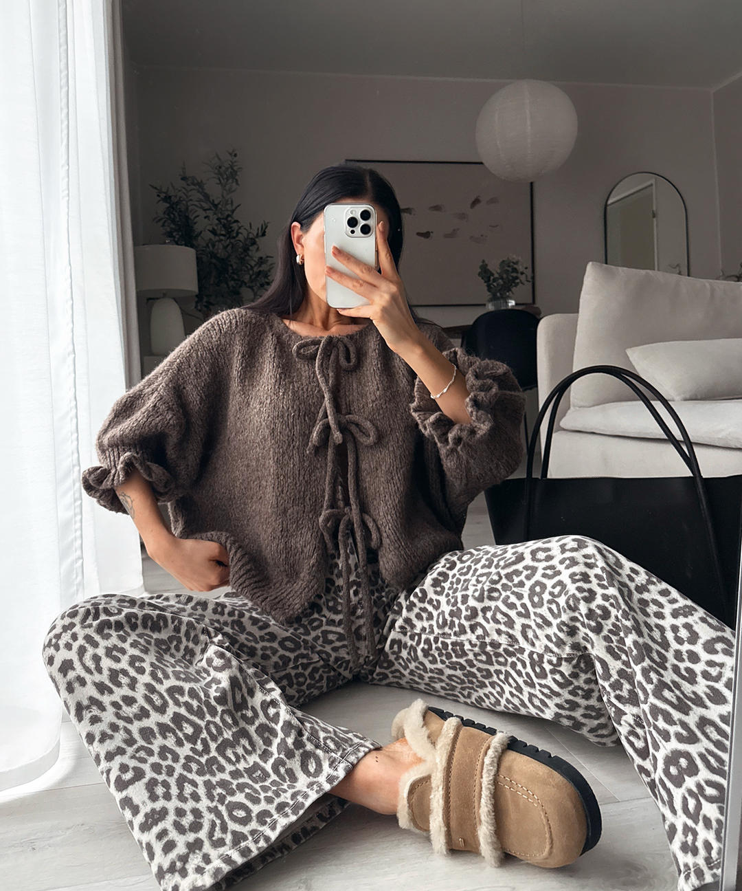 Cardigan Schleife Fia Dreiviertel Braun Ladypolitan ♡