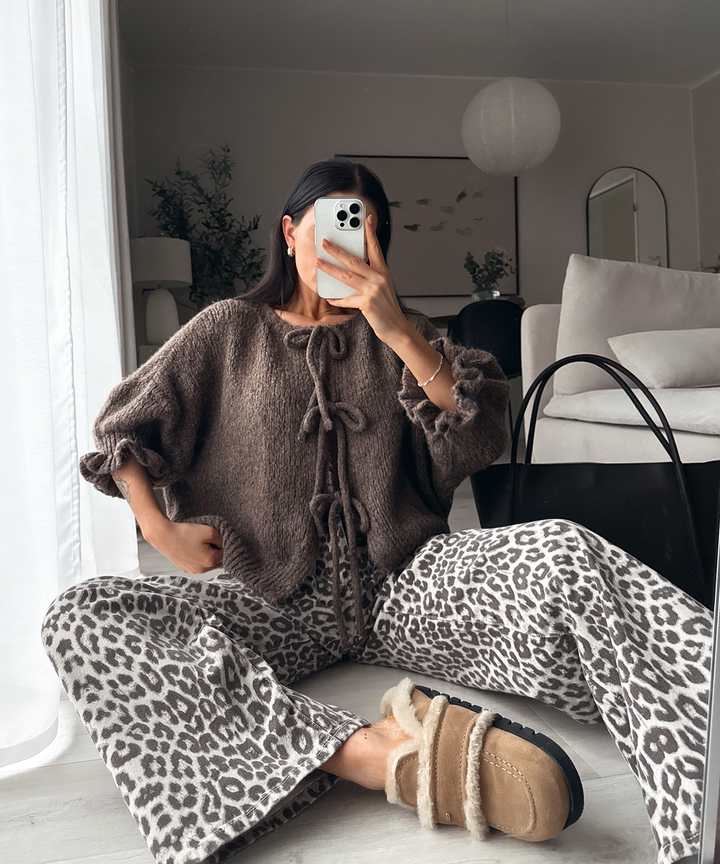 Cardigan Schleife Fia Dreiviertel Braun Ladypolitan ♡