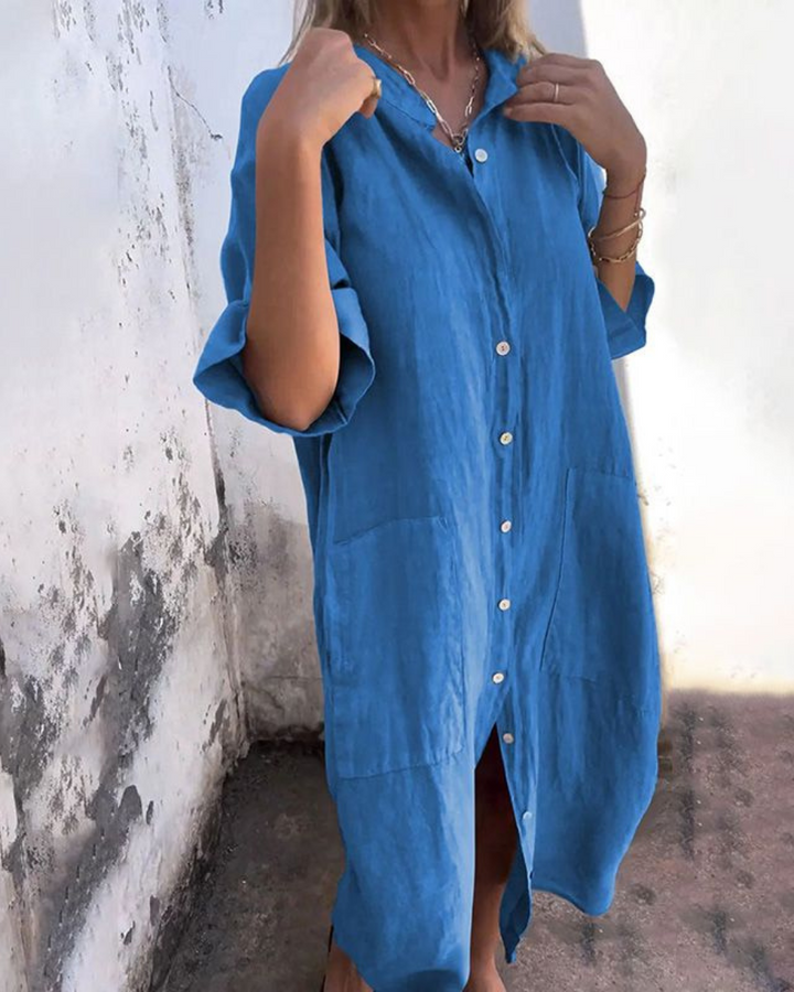 Thea – Women Boho Shirt Dress Dress - Image 3